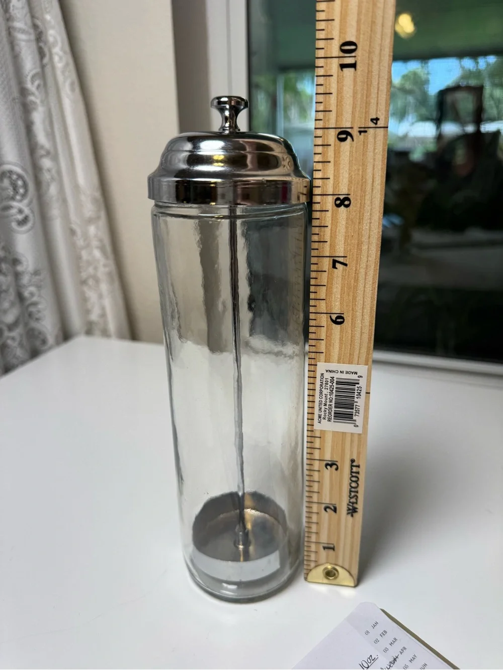 Vintage Glass Countertop Makeup Brush Holder Floating Lift Lid Vanity Organizer